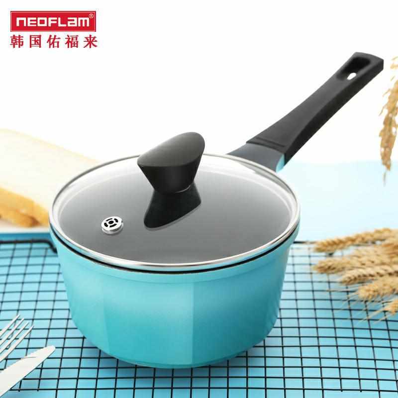 韩国Neoflam奶锅奶锅不粘锅汤锅韩式奶锅18cm早餐保温甜品热牛奶