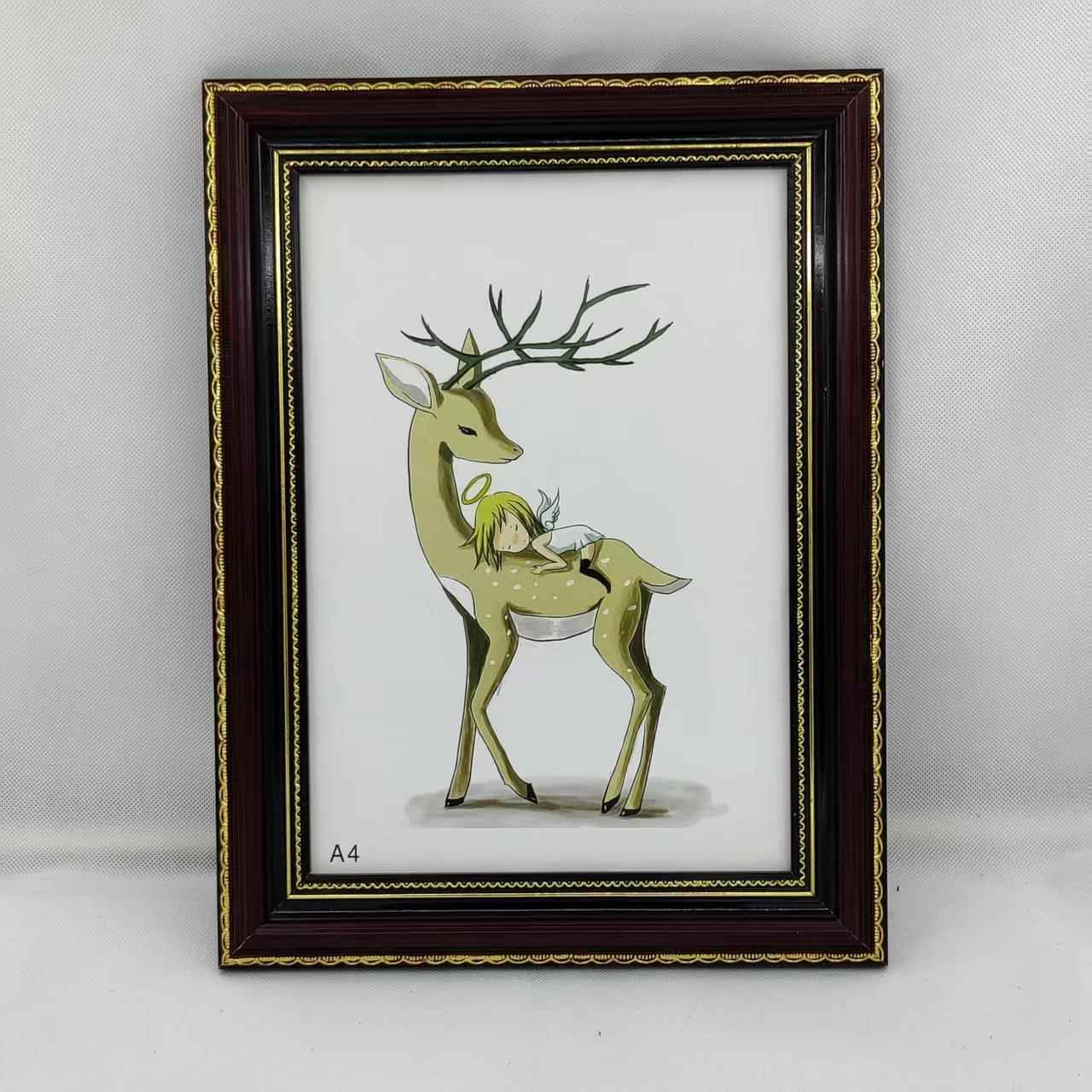 实木6 7 10 A4 16 寸挂墙摆台木质老人遗相遗像照片相框画框