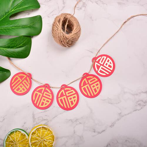 烫金吊牌50片春节新年快乐祝福小卡片新春龙年礼品装饰福字吊卡