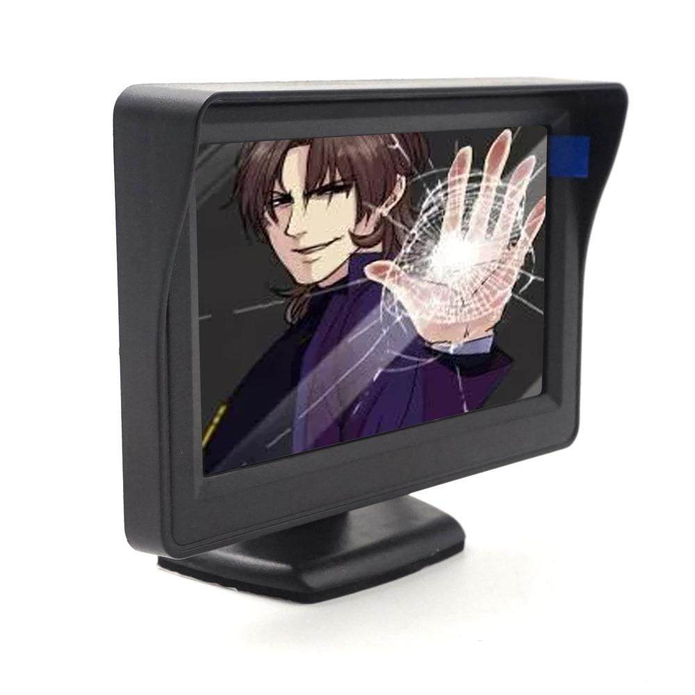 4.3寸车载汽显示器台式带遮阳罩显示屏车NFO通用支倒持12V-4V2车