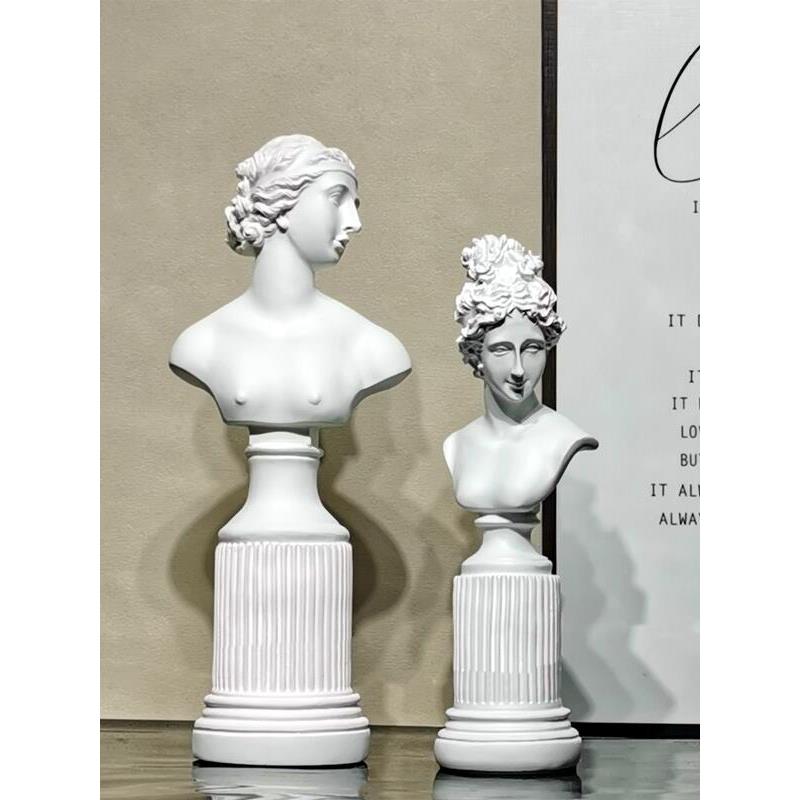 美式现代北欧简约维纳斯女神半身雕塑摆件客厅书房石膏人头像装饰