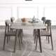 北欧意式 岩板实木餐桌椅组合一体简约现代家用小户型长方形西餐桌
