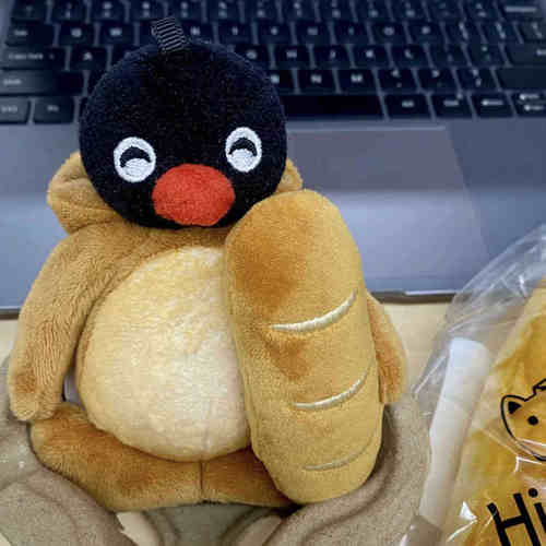 创意搞怪pingu“面包企鹅”毛绒小公仔玩偶娃娃可爱包挂件钥匙扣