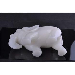 玉器市场批发 阿富汗玉石摆件 黄铜 开业白玉大象工艺品