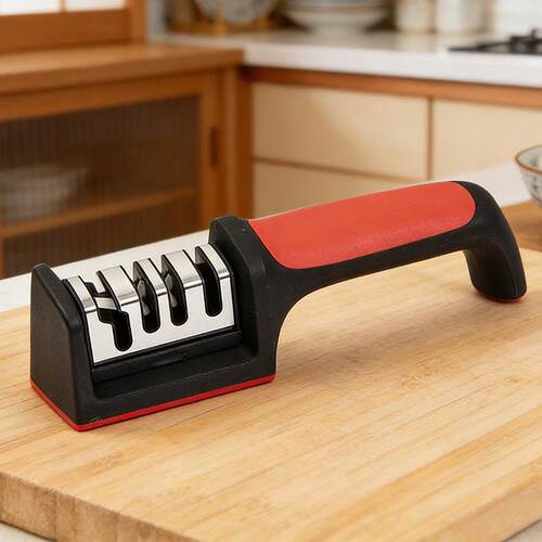 Quick Kitchen Knife Sharpener - Dual-Sided, Three-Stage Mult