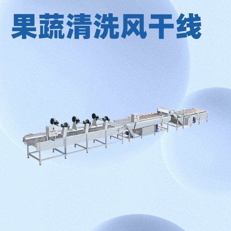 学校食堂蔬菜全自动加工设备 净菜加工流水线 果蔬气泡清洗机