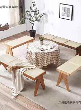 藤编凳单K凳单374人长双人三观人编藤简约大方舒适美简简洁床头床