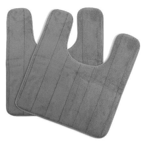 2 Pcs Bath Mats Non Slip Slow Rebound Floor Rugs Bathroom