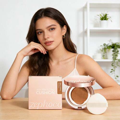 Zephoco Lightweight Concealing Cushion Foundation (Cocoa) pr