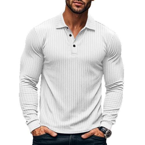 Men Color Polo Shirt Casual Sleeve Spring Fall Clothes Daily