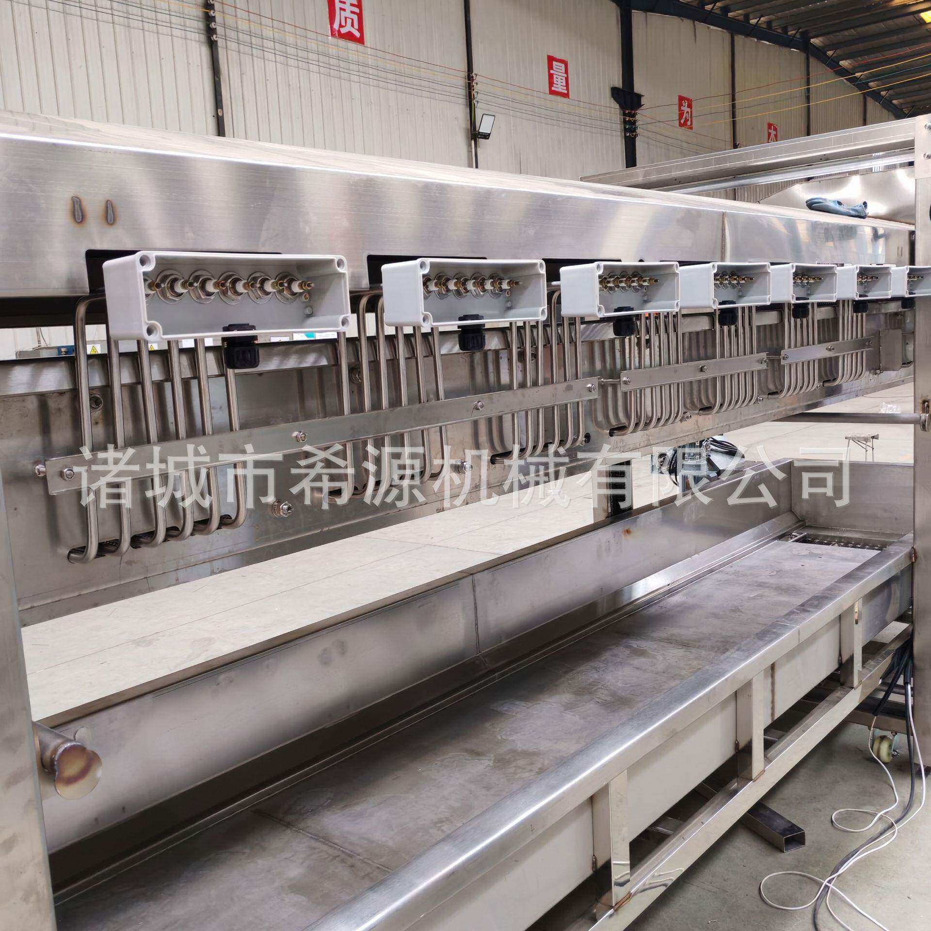 大型全自动鸡块油炸流水线连续式蔬菜串油炸设备鸡排裹粉油炸机
