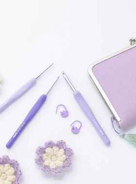 日本进口tulip紫色钩针ETIMO murasaki广岛编织工具TEM树脂柄钩针