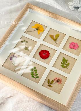 永生花干花压花植物标本复古相框家居摆件装饰画壁挂手作生日礼物