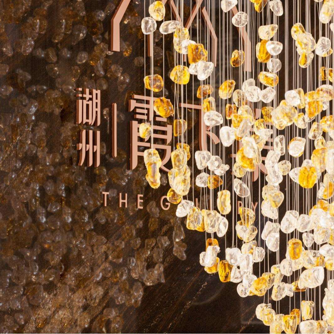 茶色石头具手工玻璃彩色头吊灯大造型工堂tb-77533程灯工石程灯非