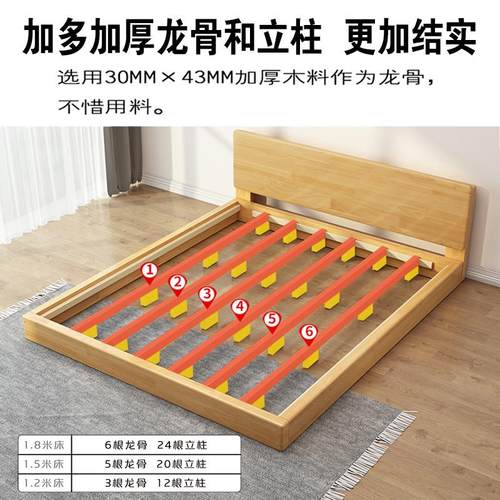 蒙氏儿童地台床地板床矮床实木榻榻米床无床头环保阁楼小户型地台