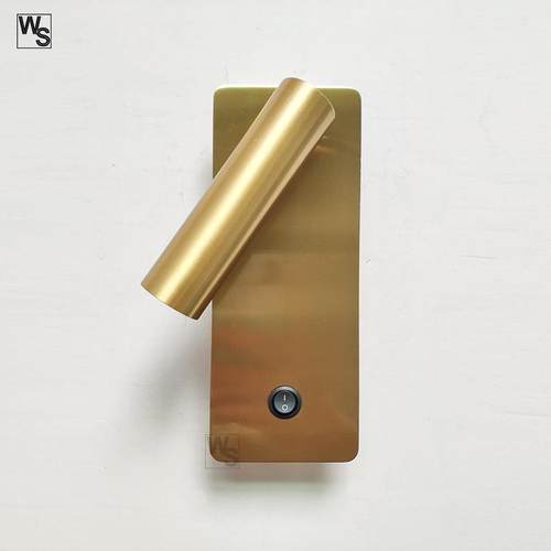 CE认证酒店客房LED床头阅读灯 3W明装金色小壁灯 卧室客房床头装