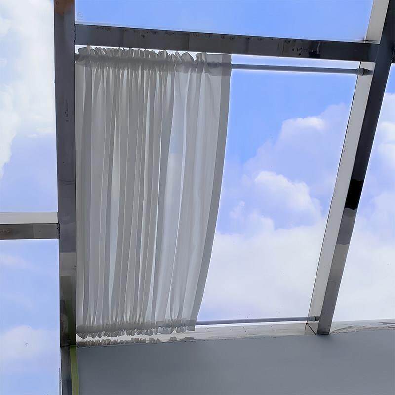 玻璃温室天棚帘屋顶遮光防晒茶室纱幔天窗别墅斜伸缩式专用窗帘