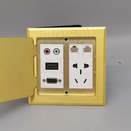 开启式地插五孔电源莲花音频电脑网线网络VGA直头HDMI2.0多媒体