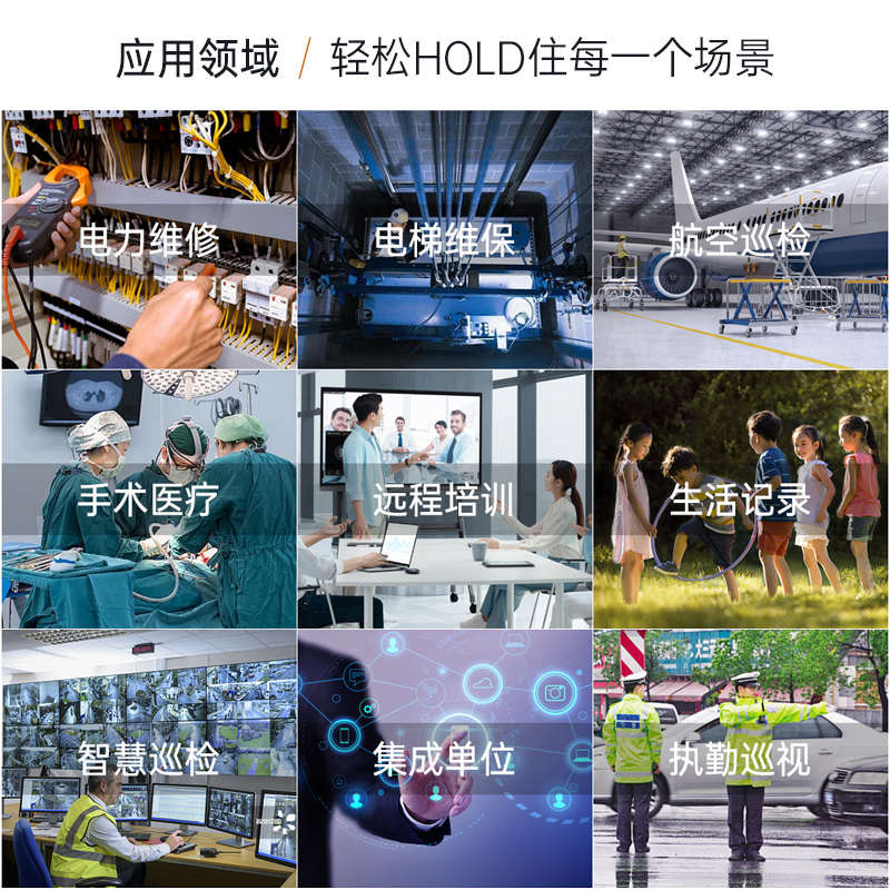 炬思X5头戴式实时视频通话AI相机4K腾讯会议语音控制电梯维修巡检
