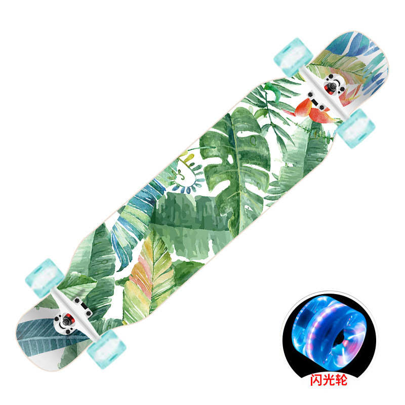 入门滑板厂家直发夜光长板抖音时尚跳舞板dancing四轮滑板闪光轮