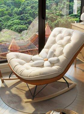 休闲家用摇椅懒人躺椅轻奢客厅科技布沙发椅单人网红摇摇椅子成人