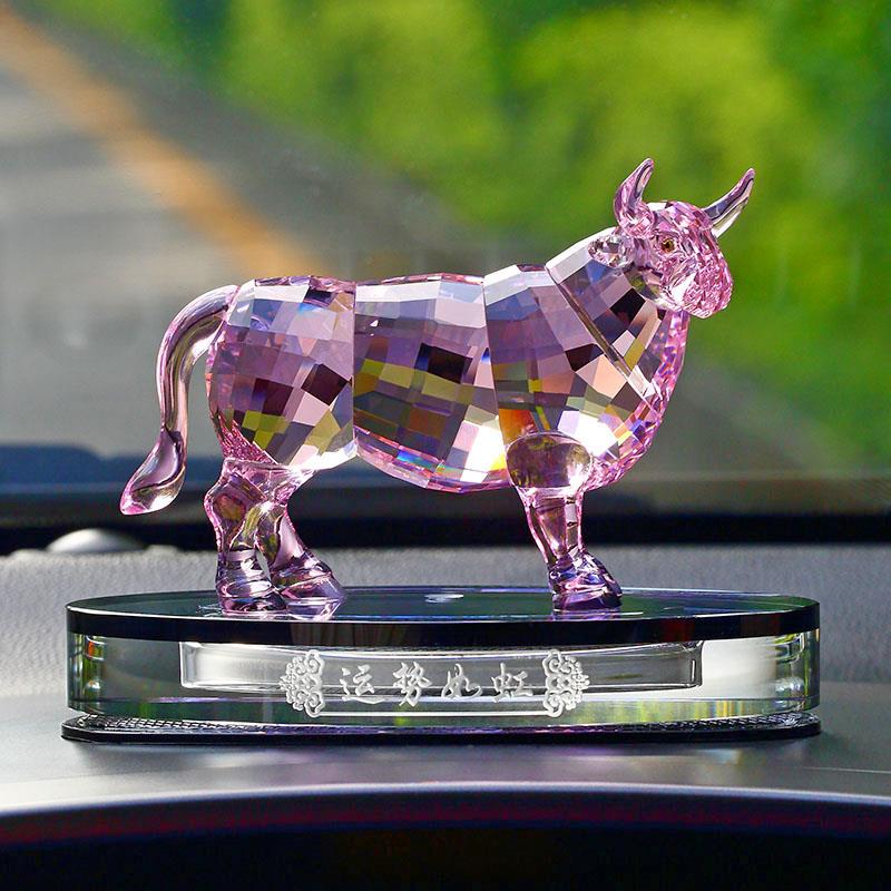 正品水晶车载上香水汽车牛内饰摆件男车子高档车装饰品车内饰用品