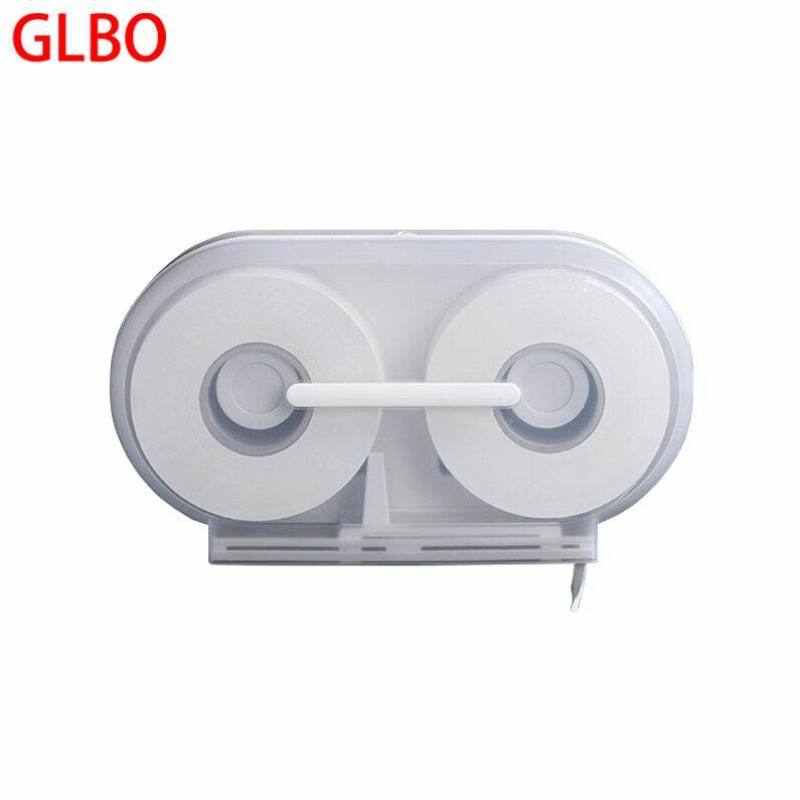 GLBO酒店卫生间双卷大卷纸盒公共厕所壁挂式大盘纸架商用厕纸盒抽