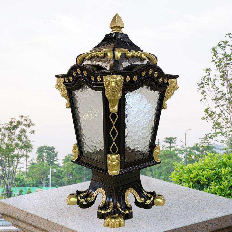 现货供应方形LED柱头围墙灯别墅花园柱子灯狮子头造形铸铝围墙灯