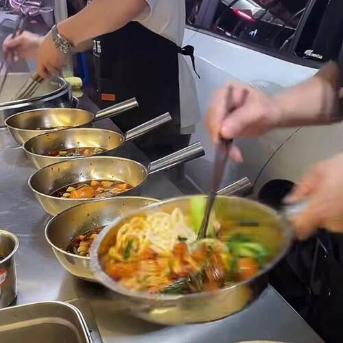 拌菜盆商用拌凉菜专用盆水漂舀水勺加厚不锈钢拌锅圆底拌锅瓢1