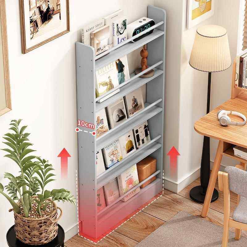 纳家门后阅读落地多层绘本架收无用壁挂超薄柜实木儿童书书架置物