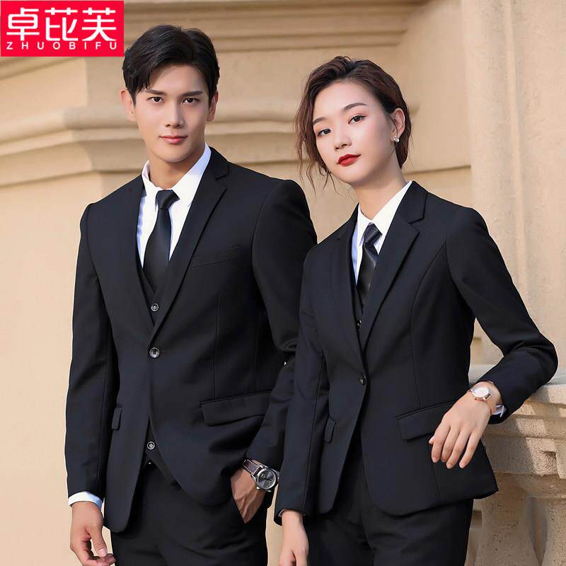 职业西装外套女士黑色西服套装公务员银行工作服商务气质面试正装