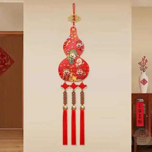 五路挂件入户大门上福禄葫芦挂件新年客厅玄关吉祥中国结挂饰装饰