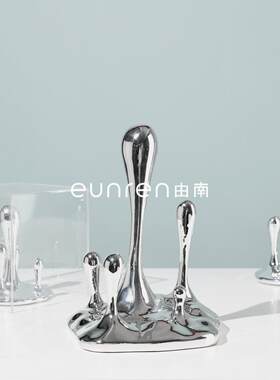 现代简约轻奢创意水滴摆件样板房间售楼处客厅家居电视柜软装饰品