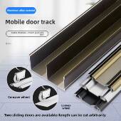 铝合金双轨道加厚移门免开槽推拉门玻璃移门衣柜门上下加长款 滑轨
