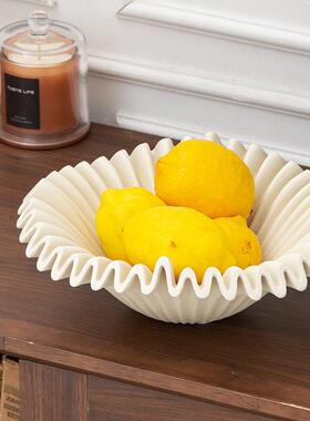 艺术果盘客厅茶几家用餐桌收纳盘不规则褶皱边复古装饰摆件托盘