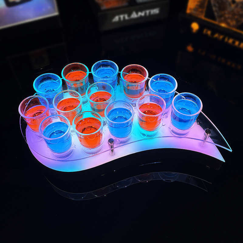 发光酒架酒吧led创意不锈钢一口杯架ktv心型个性鸡尾酒架发光杯架