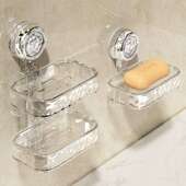 吸盘肥皂盒香皂盒壁挂式 置物架免打孔墙上家用浴室双层卫生间沥水