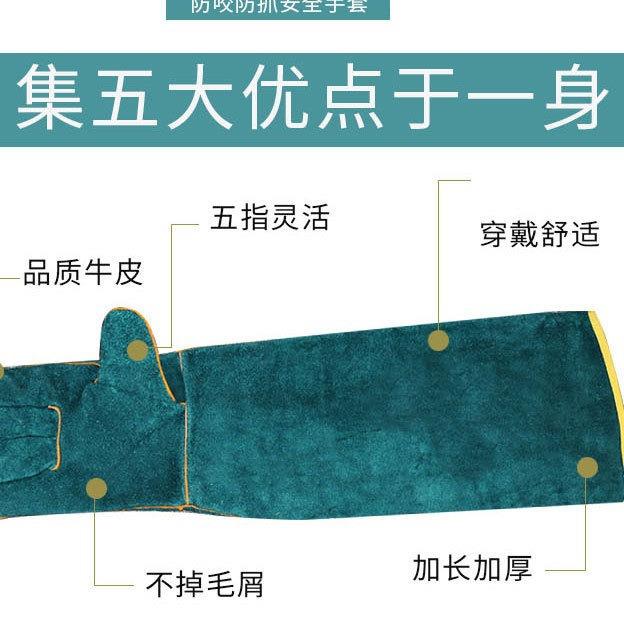 宠物防抓咬手套宠物训狗犬咬加厚长牛皮抓眼镜蛇鳄龟猫咪洗澡防护