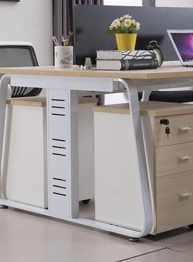 桌椅4人电钢办木员工桌屏风6人脑桌子组合办工台带卡位90036公桌