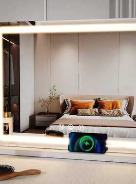 梳妆台化妆欧式化妆镜卧室化妆镜光补带奢镜子桌面insled灯轻