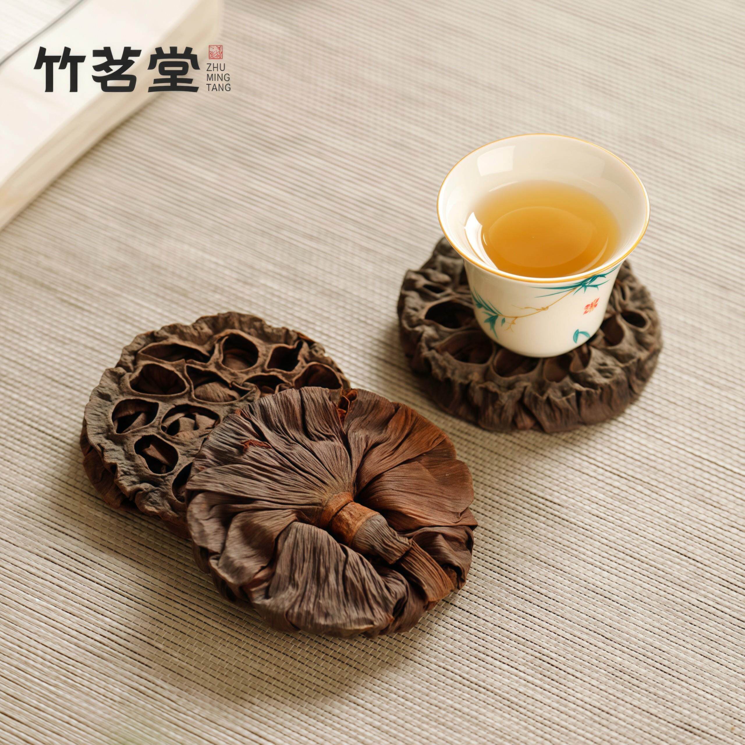 复古风干荷花莲蓬杯垫茶道紫砂壶垫中式茶杯托隔热垫壶承养壶垫