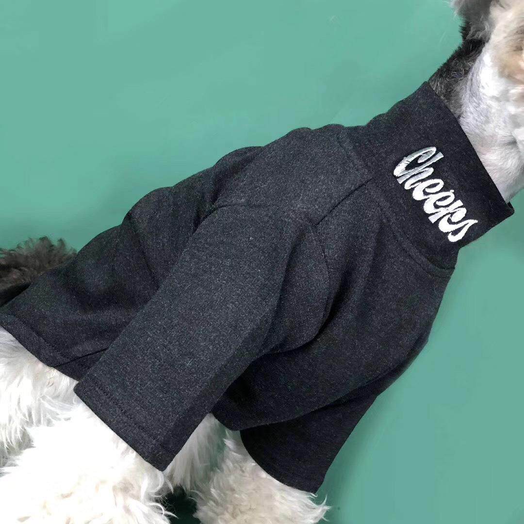 狗狗衣服打底衫春装内搭夏绣花高领内衣小型犬泰迪雪纳瑞宠物衣服