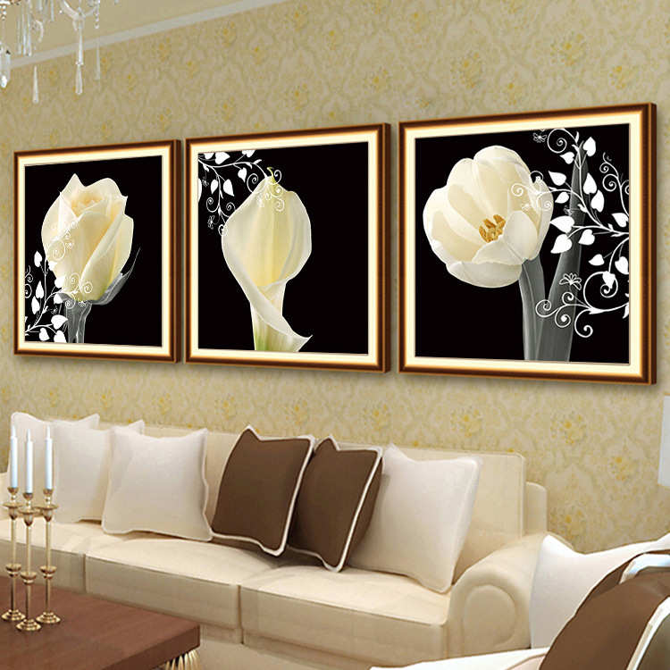 贴魔方画  秀十字绣 魔方圆钻十字绣 淡雅花卉