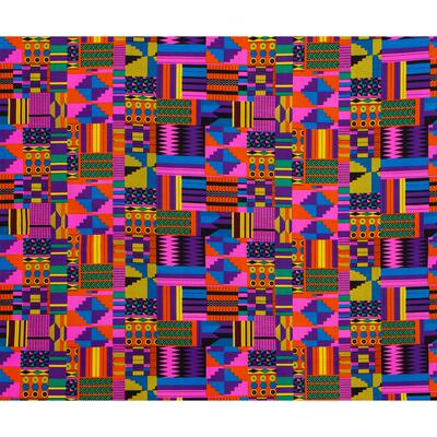 Printed polyester geometric wax fabric Kent pattern Ankara