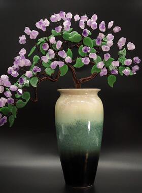 紫水晶发财树黄水晶摇钱树家居摆件客厅玄关酒柜店铺开业乔迁送礼