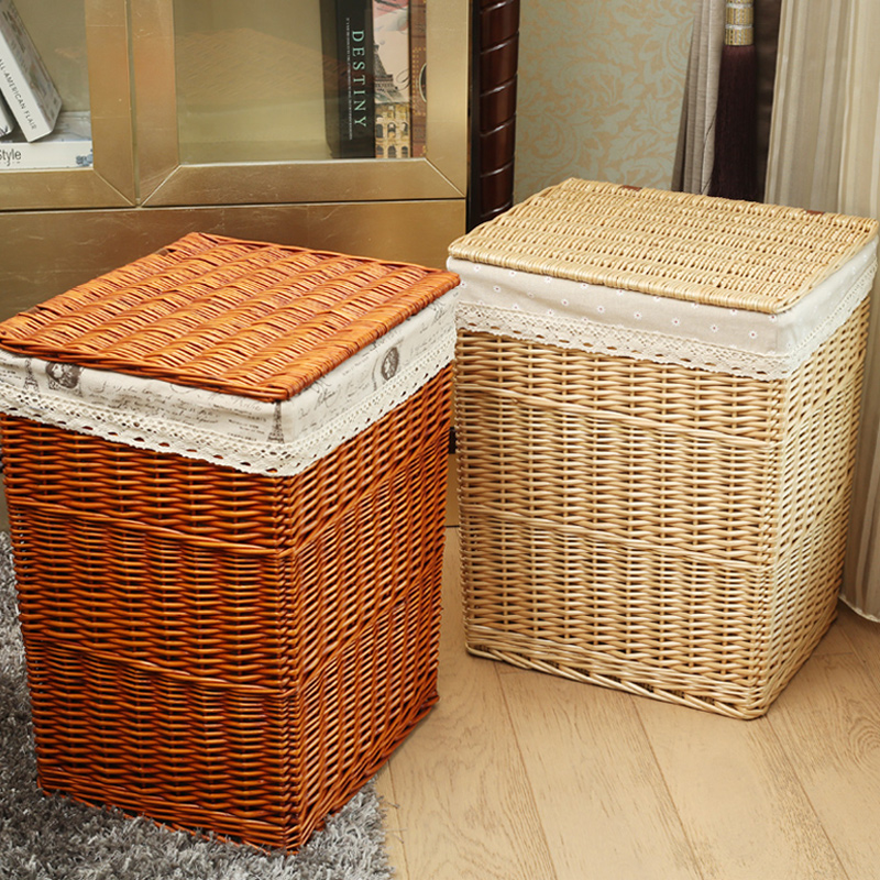 KE3C藤编脏衣服收纳筐脏衣篮脏衣筐篓洗衣框收纳篮子