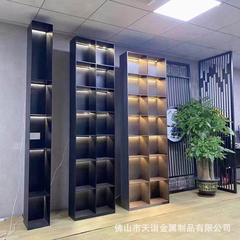 不锈钢电视柜壁龛客厅嵌入式展示柜轻奢酒柜售楼部屏风隔断家居