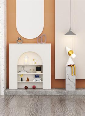 时尚欧式家用室内白色法74747壁炉式装饰柜架拱术形艺置物民宿玄