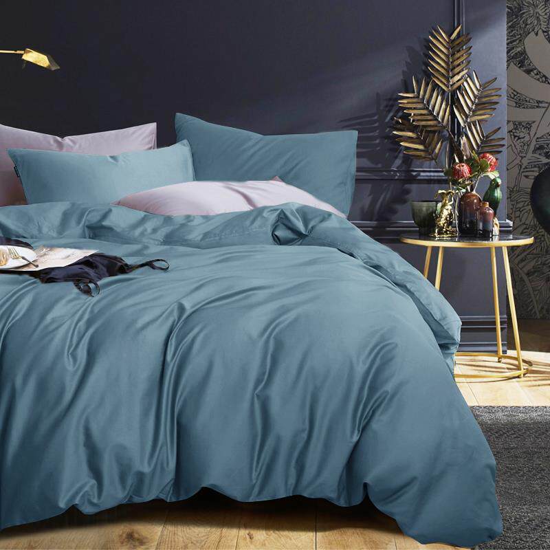 新款简约8支埃及长绒0棉贡1缎全棉四件套.5米纯棉床单8被套1.m双