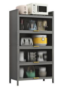 房置物架储收纳柜子微波厨炉KFP物门柜带多层落地多功能餐边柜置